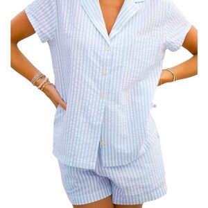 Women's Blue Striped Sleepwear Set NWT